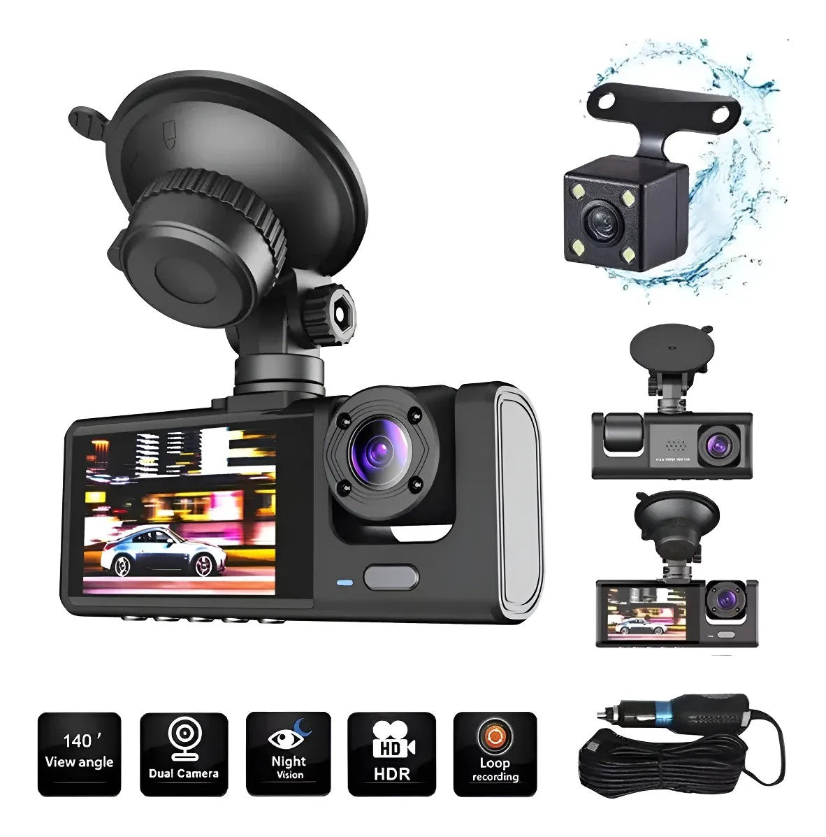 Cámara Para Carro 3 En 1 Black Box | Seguridad Total en Cada Trayecto