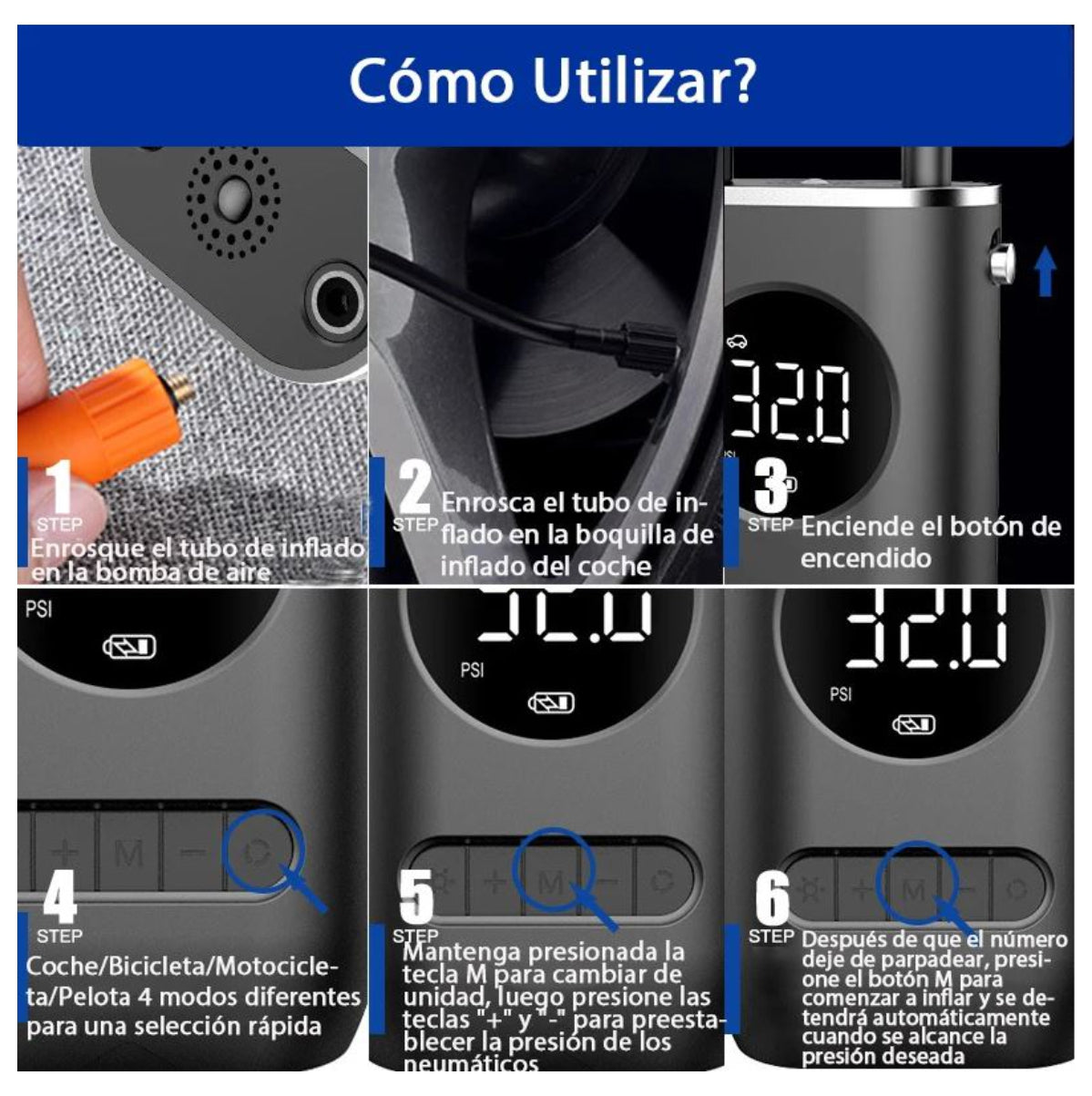 MIni Compresor TurboAir | Infla cualquier llanta en minutos, sin esfuerzo